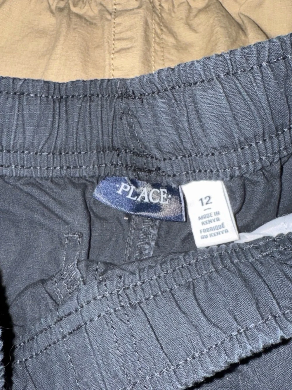 The Children's Place Navy and Khaki Elastic-Waist Cargo Shorts